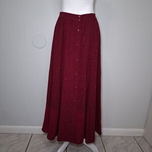 Vintage Silk A Line Maxi Skirt Sz S Patchwork Textured Floral Teacher Airy Light